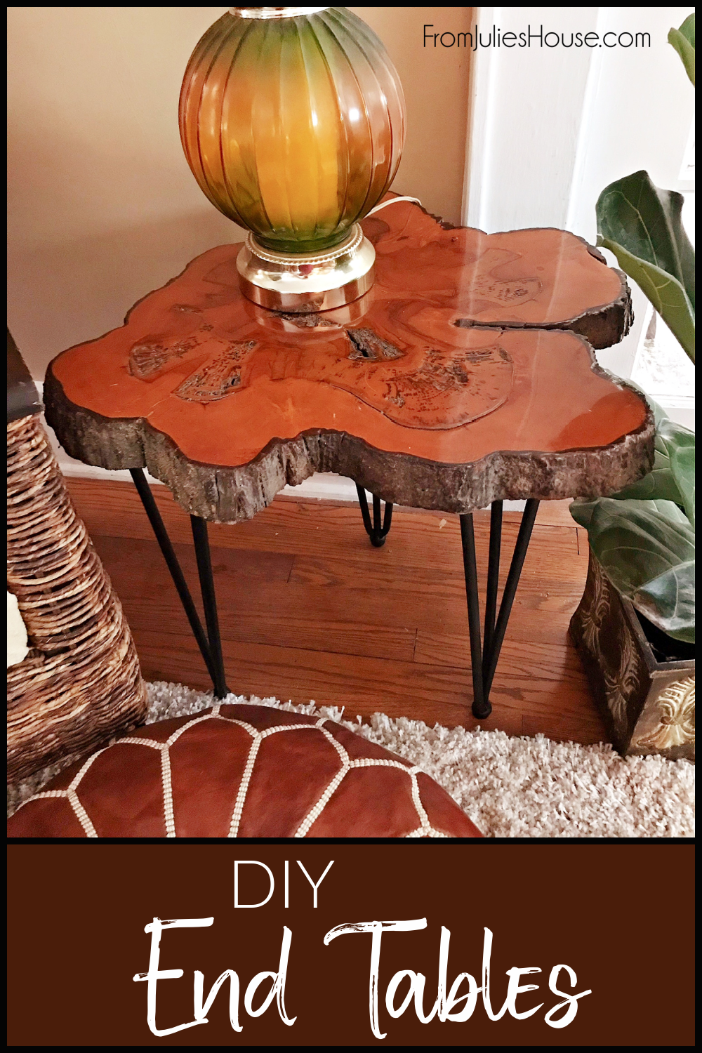 Okay, this BARELY qualifies as a DIY project, but I recently found 2 big pieces of lacquered live edge burl wood at the thrift store and turned them into end tables. Sometimes you have to take the easy win!