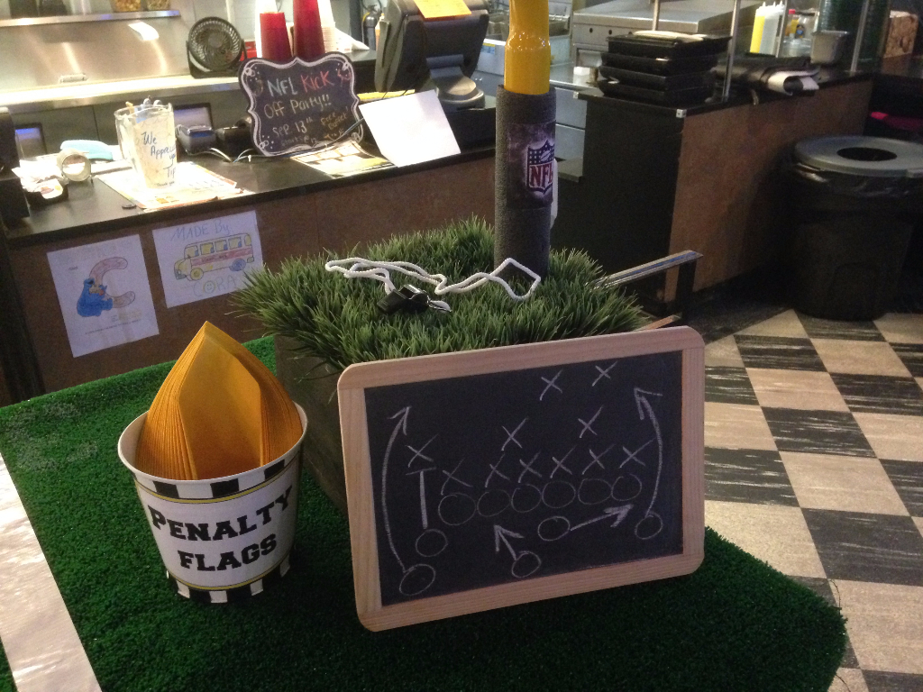 PVC Goal Post with Penalty Flag Bucket and Coaches chalkboard