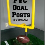 PVC Football Goal Posts - Want to throw the coolest Super Bowl Sunday Party on the block? Make this easy Goalpost centerpiece for your buffet table