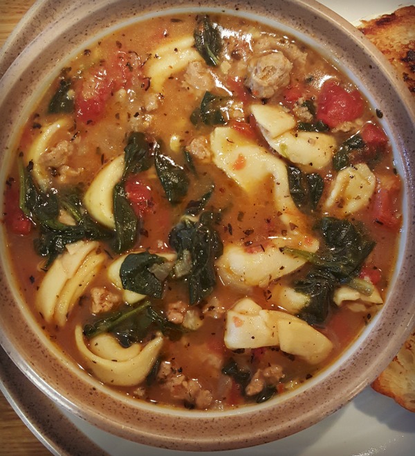 My New Favorite Soup – Tortellini, Spinach & Turkey Sausage
