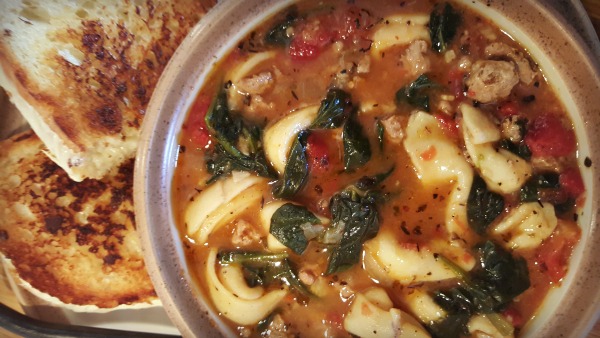 Spinach, Tortellini & Turkey Sausage Soup
