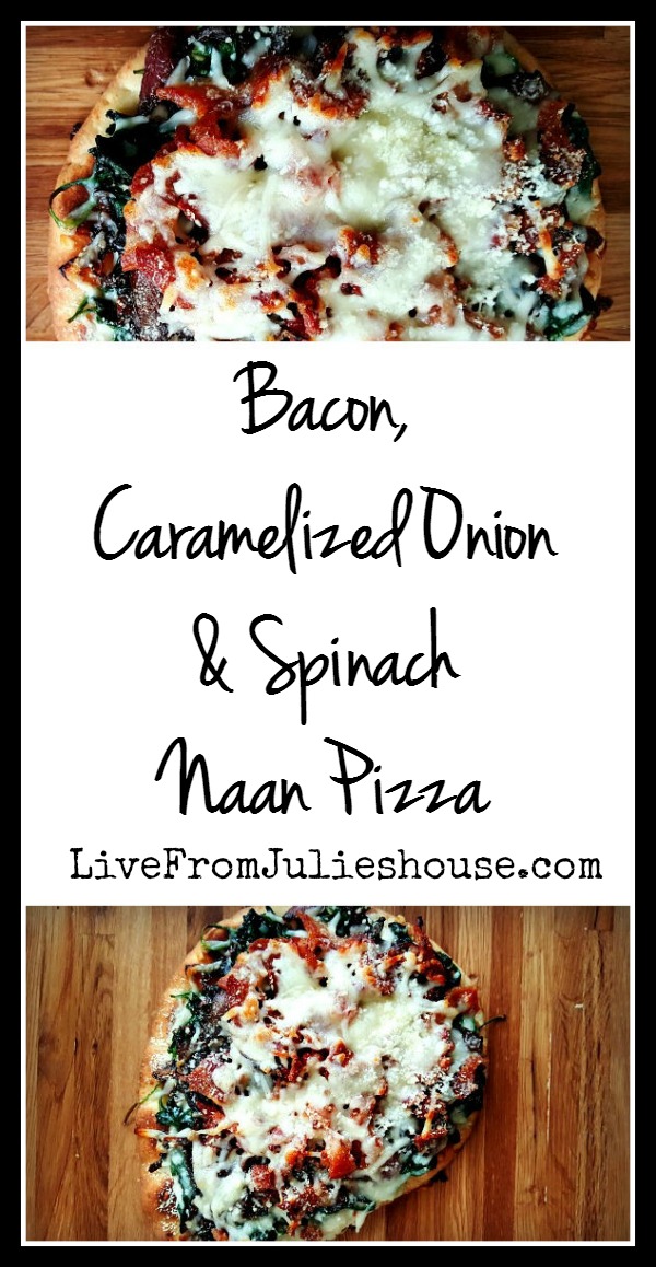Bacon, Onion & Spinach Naan Pizza
