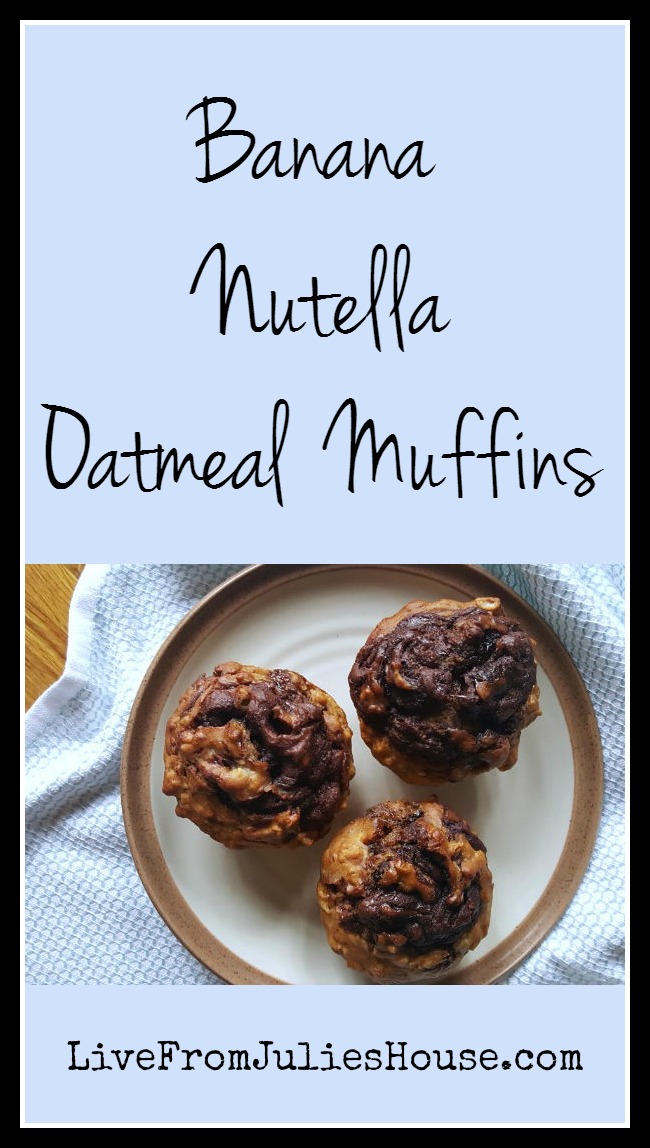 Banana Nutella Oatmeal Muffins