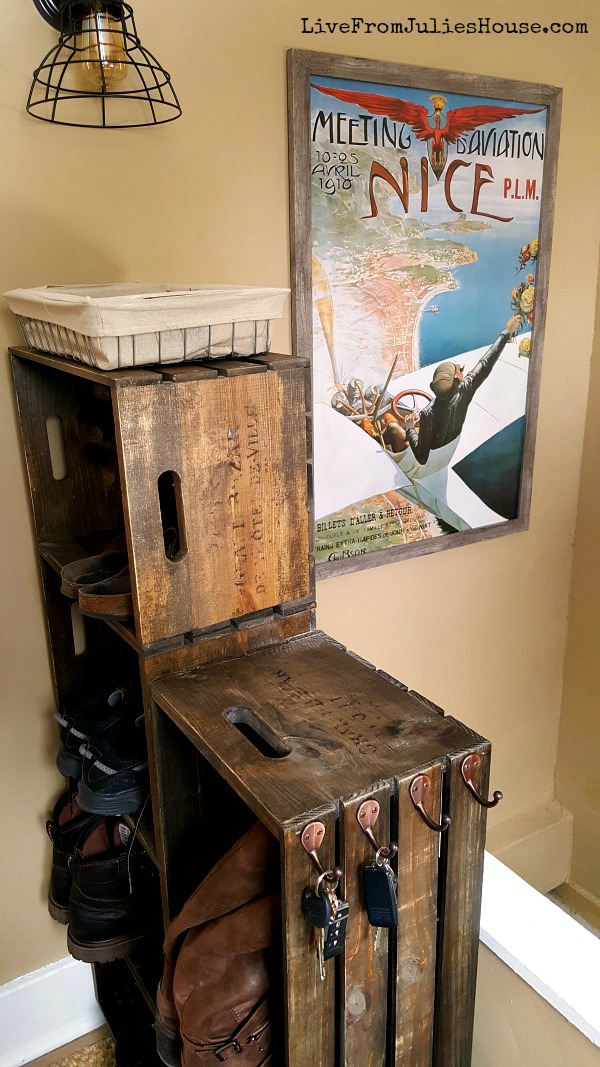 DIY Wooden Crate Shoe Rack