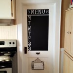 Chalkboard kitchen door menu board