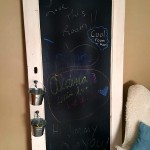Old door chalkboard