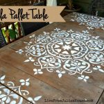 Mandala Stencil Pallet table
