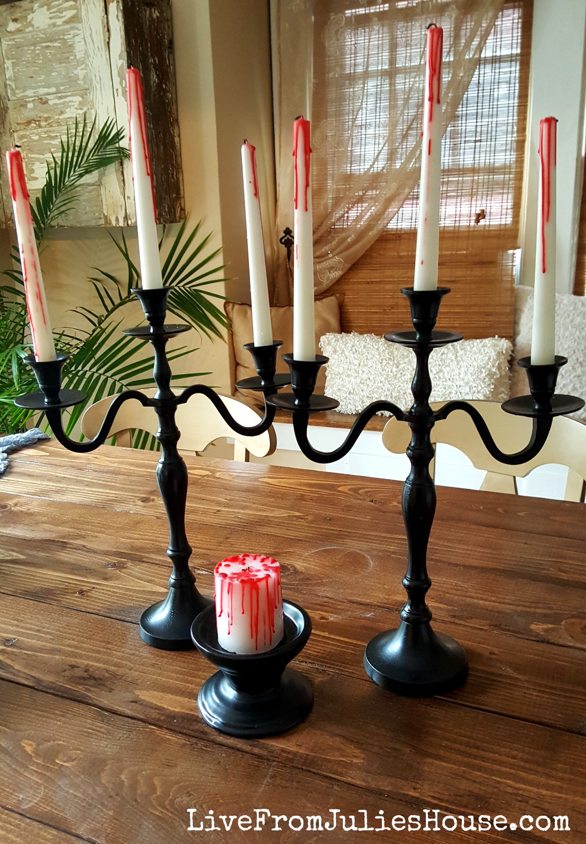 Halloween Decor on the Cheap: Bloody Candles